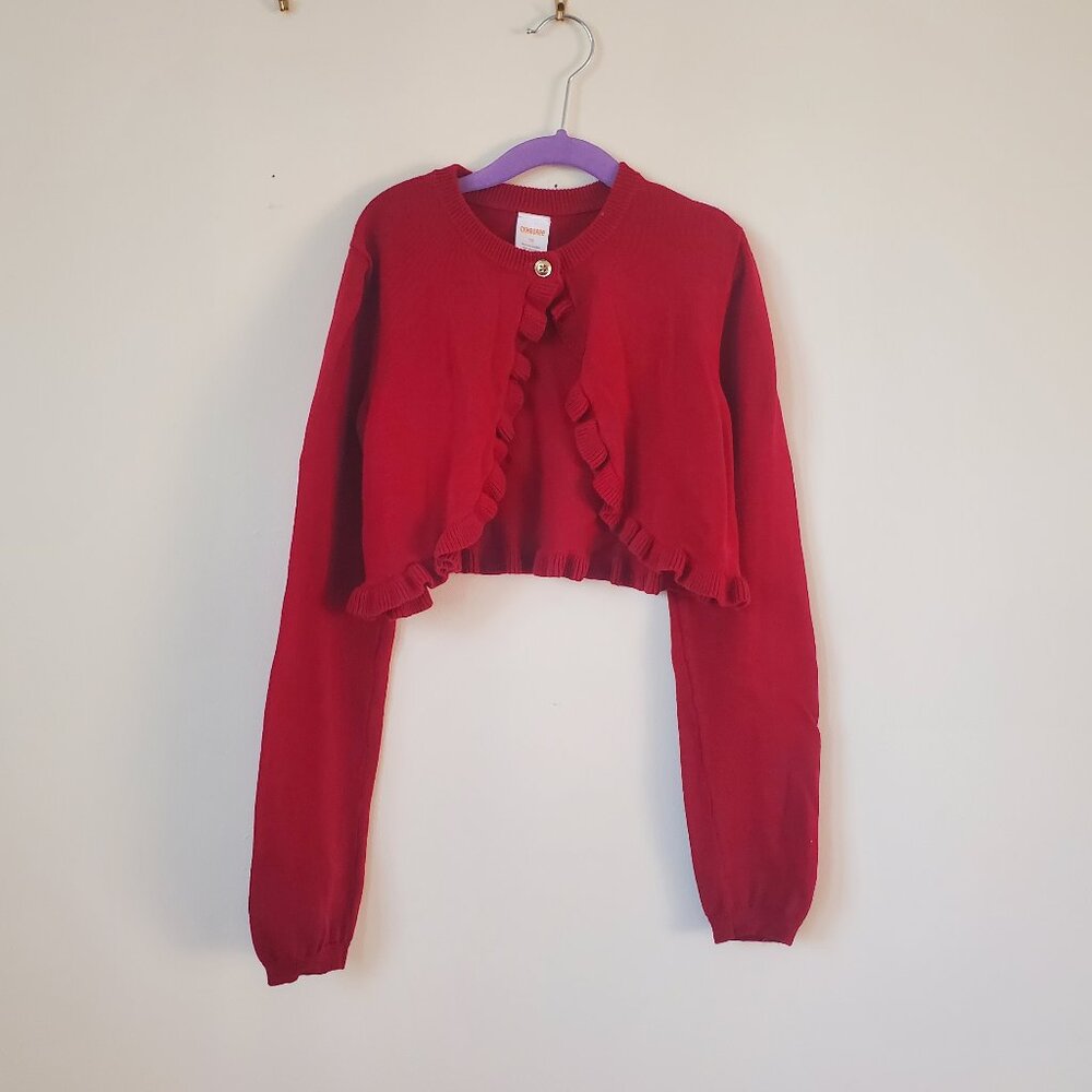 Gymboree Girls Burgundy-Red ruffled Shrug Size-10
